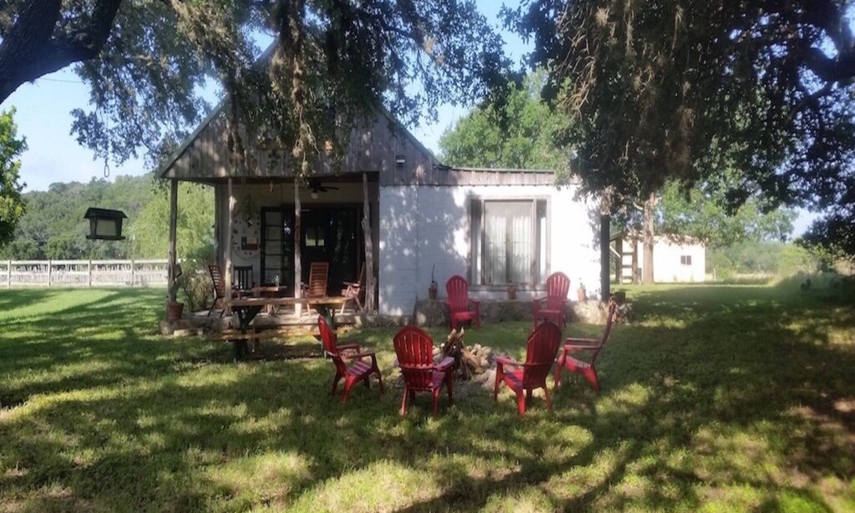 Uvalde Cabin | Rustic River Cabin under the Oaks and just a short walk to the river.