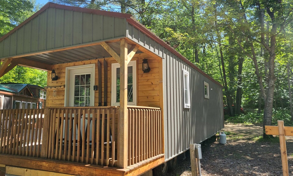 Nevis Cabin | Tiny cabin in towering pines, with lake view. Pets accepted!